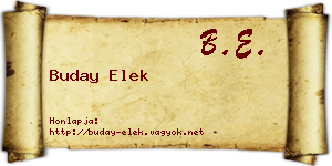 Buday Elek névjegykártya
